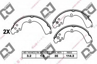 DJ PARTS bs1018 -  Комплект тормозных колодок